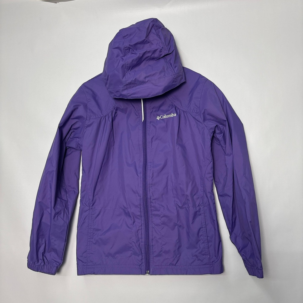 Columbia Switchback Purple Hooded Windbreaker Jacket Girls M 10/12 Gorp Hiking